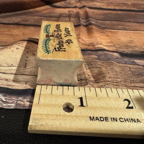 From Our House To Yours Rubber Stamp Wooden Mounted Christmas Crafts Scrapbooks - Picture 8 of 9